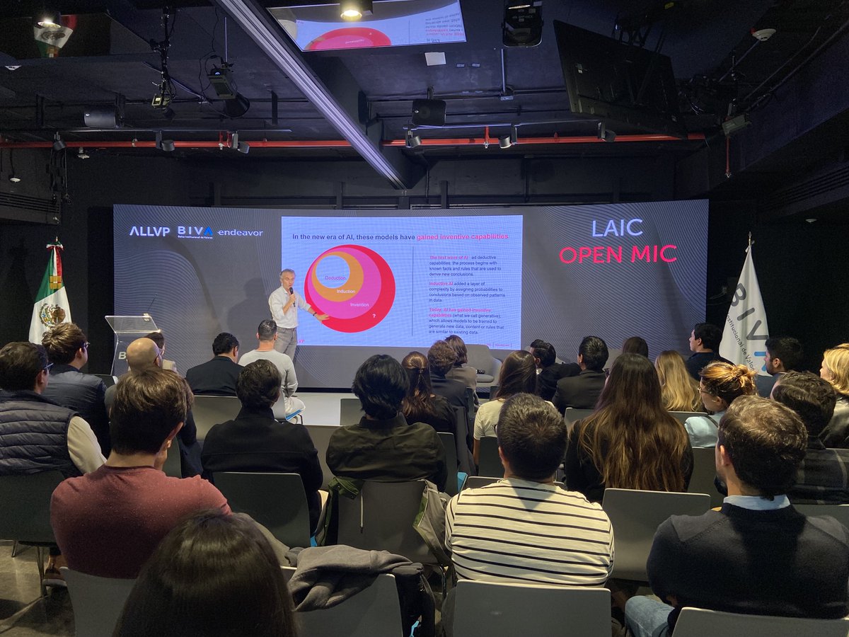h1_copilot's tweet image. LAIC Open Mic ayer fué un éxito! 🎤

Aprendimos sobre casos de uso únicos para la IA generativa, retos de negocio para las startups y tips para pulir un pitch. 

Gracias a nuestros partners por el apoyo y a todxs los que asistieron!

Nos vemos en el próximo! 

#MexicoTechWeek
