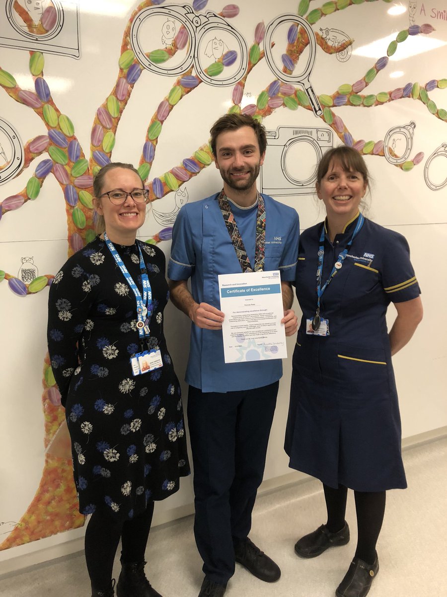 Congratulations to Thom, our deputy nurse manager at the RMCH @ManchesterCRF for being nominated for a R&I excellence certificate. It was truly a wonderful nomination recognising your leadership skills @MFT_Research
