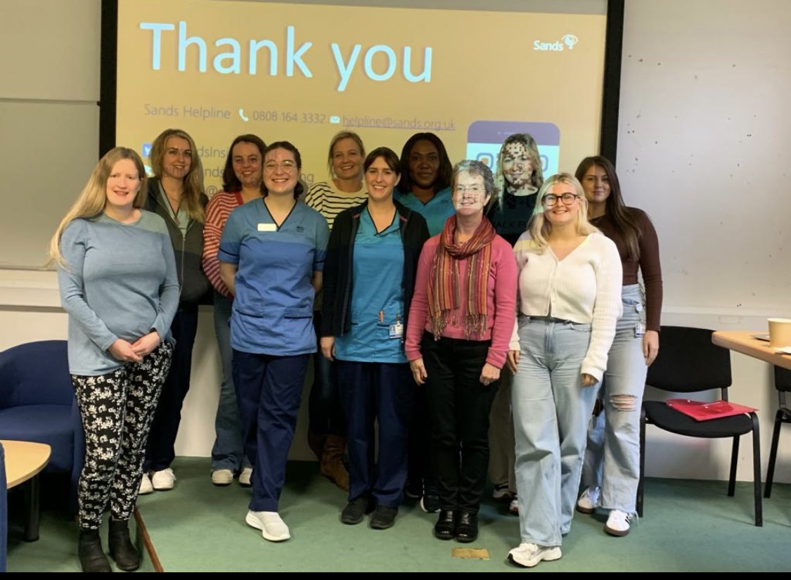 A mix of professionals from @NHSGrampian attended Sands bereavement training this morning at AMH. Huge thank you to Sophia from @SandsUK who delivered the training and to Amber from the the practice education department at AMH for organising the room and bookings.