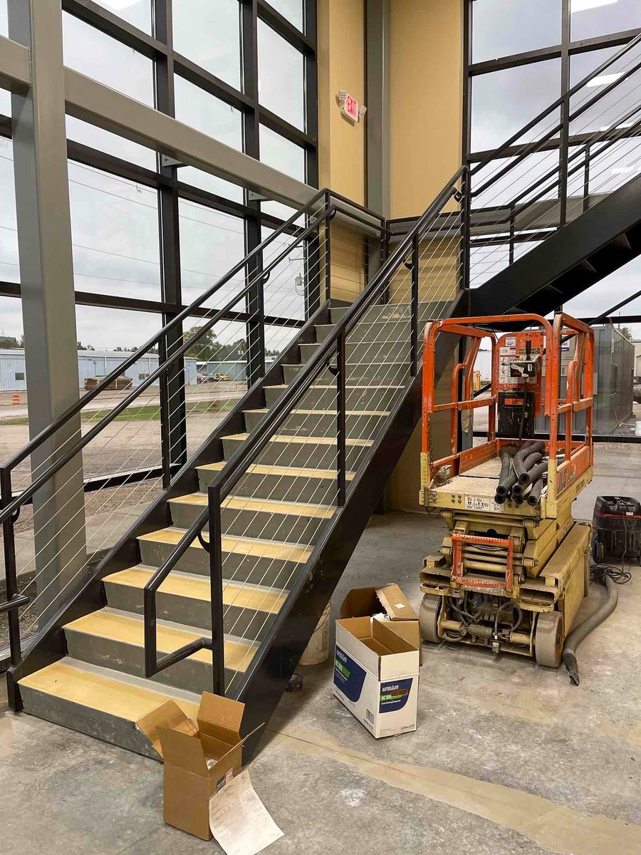 Performance_Fab's tweet image. The Performance Fab team is out on site this week working on installing handrails on this custom-designed staircase we fabbed for a commercial customer.

#customstaircase #customfabrication #performancefab #wisconsinfabricator