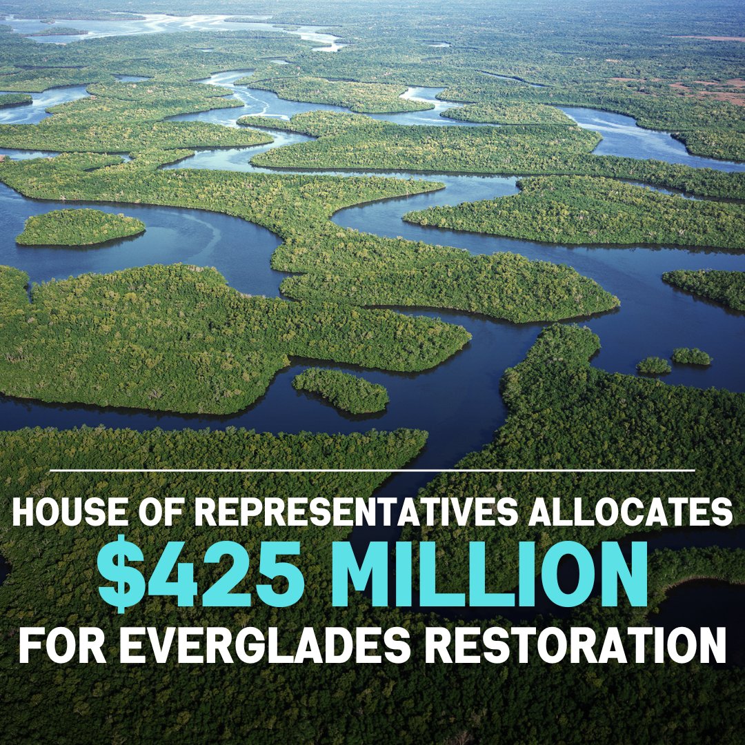 We commend the allocation of $425 M for FY24 to restore America's Everglades! This will allow @JAXstrong to accelerate much-needed #EvergladesRestoration projects. Thank you @MarioDB @DWStweets @RepRutherfordFL @RepFranklin @RepLoisFrankel Read more: tinyurl.com/my4p94nz