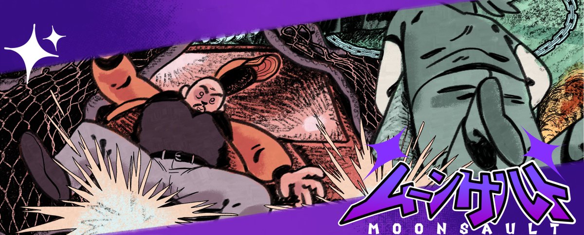 grubsludge's tweet photo. You really should get your digital copy of @moonsaultzine when it releases Nov 1 if you want to see my piece (3 moments of vehicular violence to stand and cheer for) and the works of other talented artists from the prowrestling fan community! https://t.co/iAlD0NM5FS