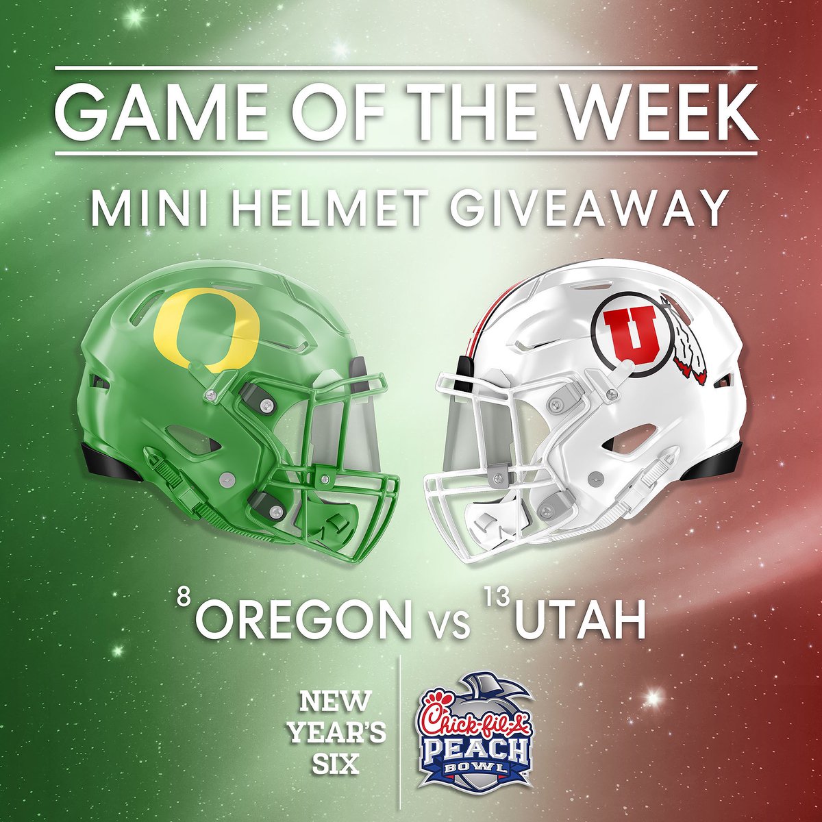 All eyes on the No. 8 Ducks vs. the No.  13 Utes in a Pac-12 showdown 🔥

For a chance to win a <a href="/oregonfootball/">Oregon Football</a> or <a href="/utahfootball/">max power</a> mini helmet:
1️⃣ Follow us 
2️⃣ Repost 
3️⃣ Comment who you’re cheering for