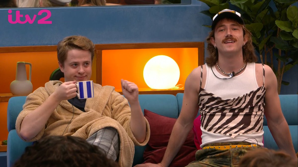 ITV's tweet photo. When you're having a Friday night in but your housemate is going out #BBUK https://t.co/m6Ldhf1amb