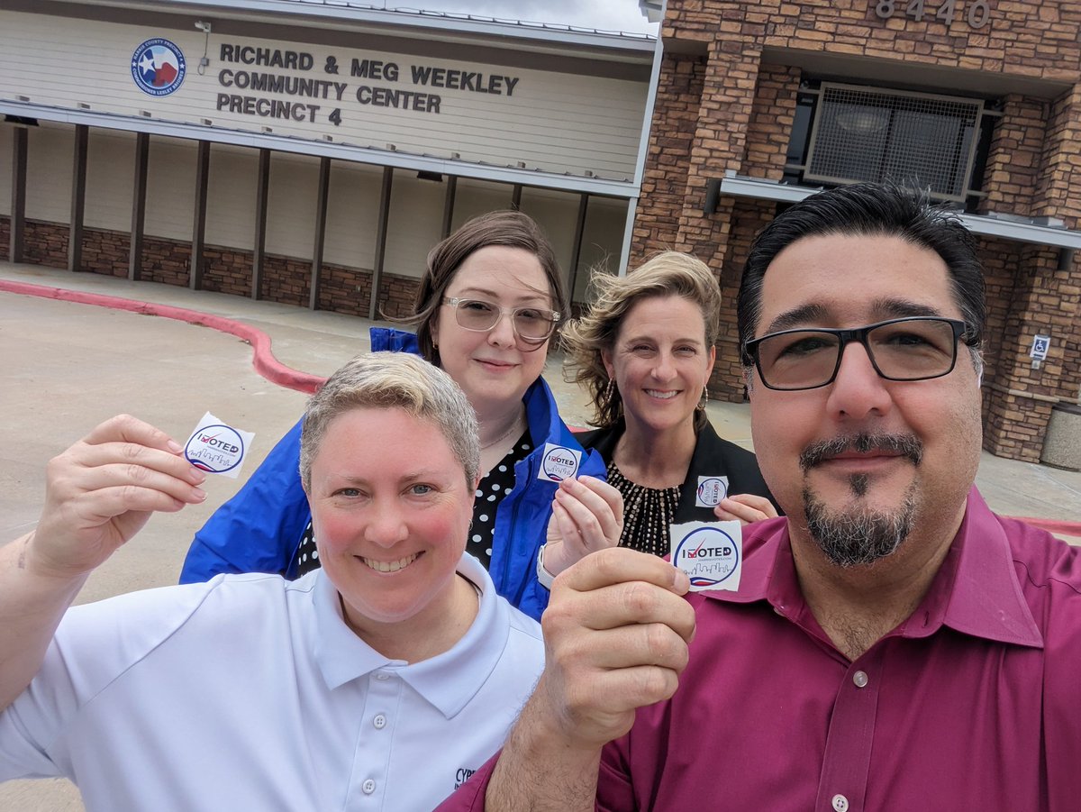 We voted!
w/ <a href="/2AmandaCampbell/">Amanda Campbell</a> <a href="/GarsteckiJ/">Jennifer Garstecki</a> &amp; <a href="/Jenn_Frasier/">Jennifer Frasier</a> 

#CFISDvotes @SuptMarkHenry