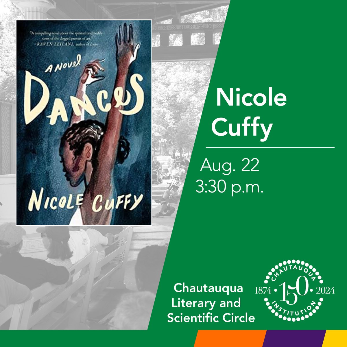 chq's tweet image. 🚨#CHQ2024 ANNOUNCEMENT🚨
We are over joyed to announce Nicole Cuffy in our 2024 lecture lineup, as she joins in the celebration of our new chapter of 150 years with her Chautauqua Literary and Scientific Circle Presentation Dances: A Novel.
#CHQ2024 #chq150 #WeekNineCLSC