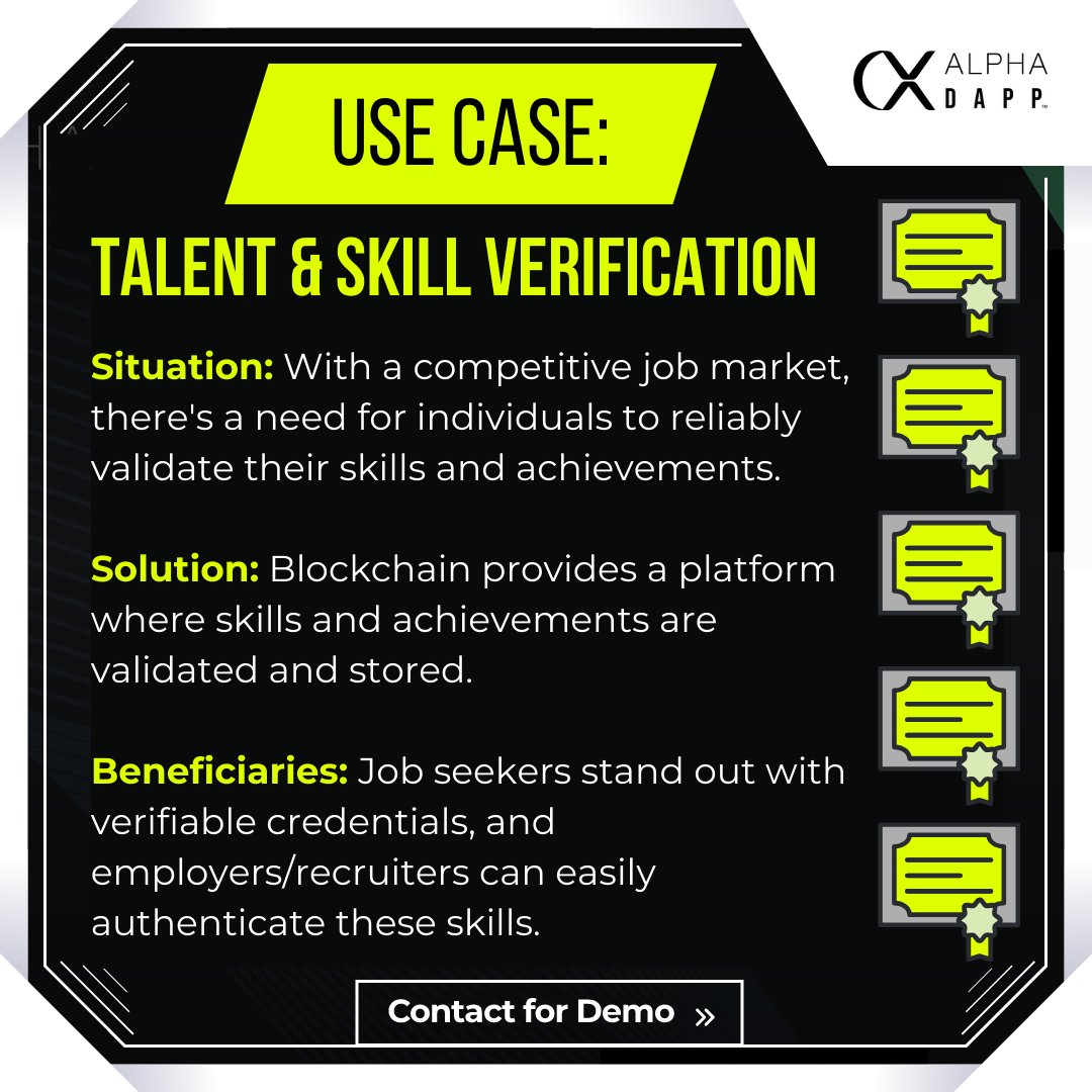 🚀 Navigating a competitive job market? 
#Blockchain is revolutionizing skills verification! 
✅ Job seekers: Boost profiles with verifiable credentials. 
✅ Employers: Authenticate skills effortlessly. The future of #SkillsVerification is here.💼🔗 
#FutureOfWork