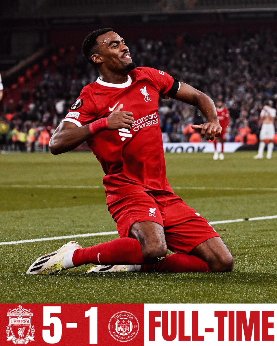 3️⃣ from 3️⃣ in the #UEL for the Reds! 

#LIVTFC