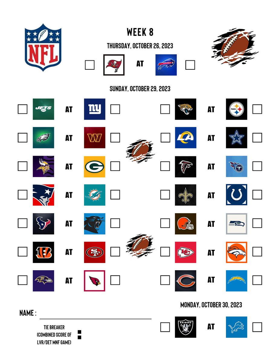 TheHarryHopkins's tweet image. Week 8 picks! $10 fee. Winner takes all. Message me if interested. Picks/fee due by kickoff this evening. 

#NFL   
#WeeklyPicks #Week8