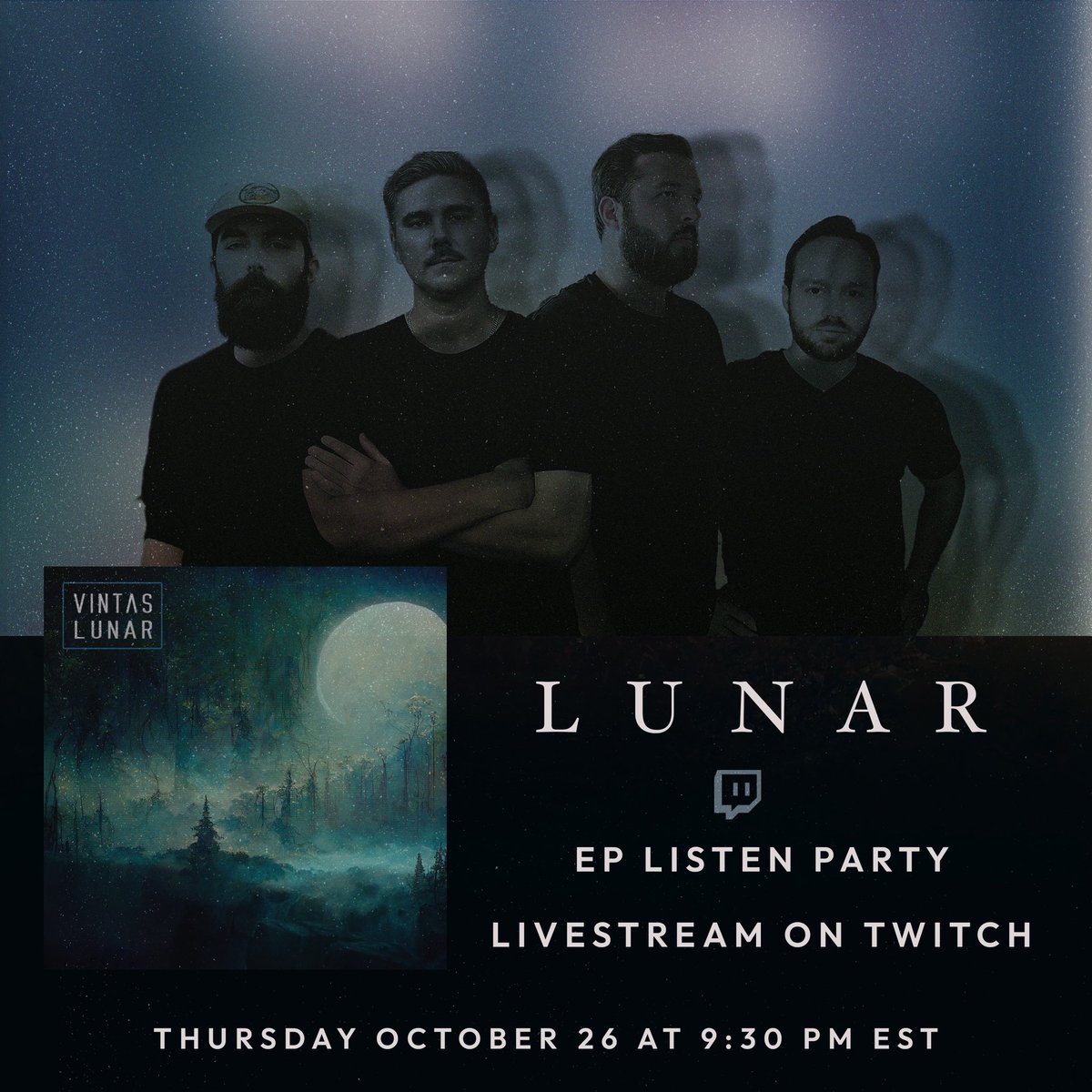 vintasband's tweet photo. Who’s hanging with us tonight to hear LUNAR early?👀

🌒Link in bio🌒 https://t.co/qqM2dWPK29