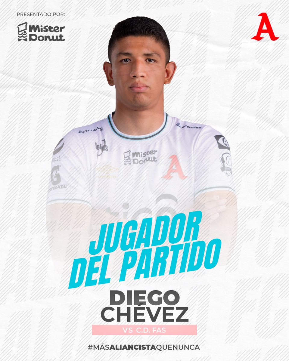 Por ser valiente y luchador…🎶🅰️

Con mucha garra y corazón, Diego Chévez, se convierte por primera vez en el #JugadorDelPartido de la #Jornada13 👏🏼

¡A seguir, Chévez! 👊🏼

#AlianzaFC | #65AñosDeHistoria