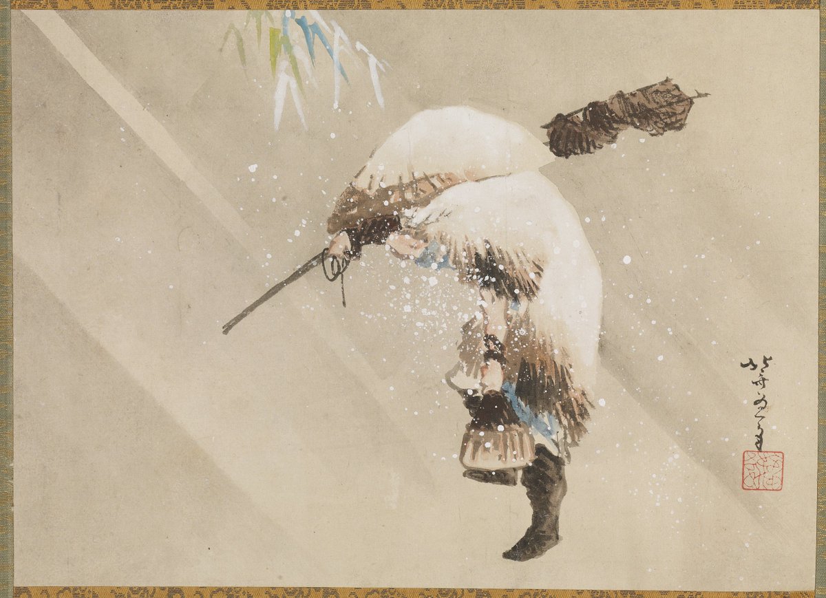 Fisherman Carrying His Net in the Snow, by Katsushika Hokusai, ca. 1821

#ukiyoe