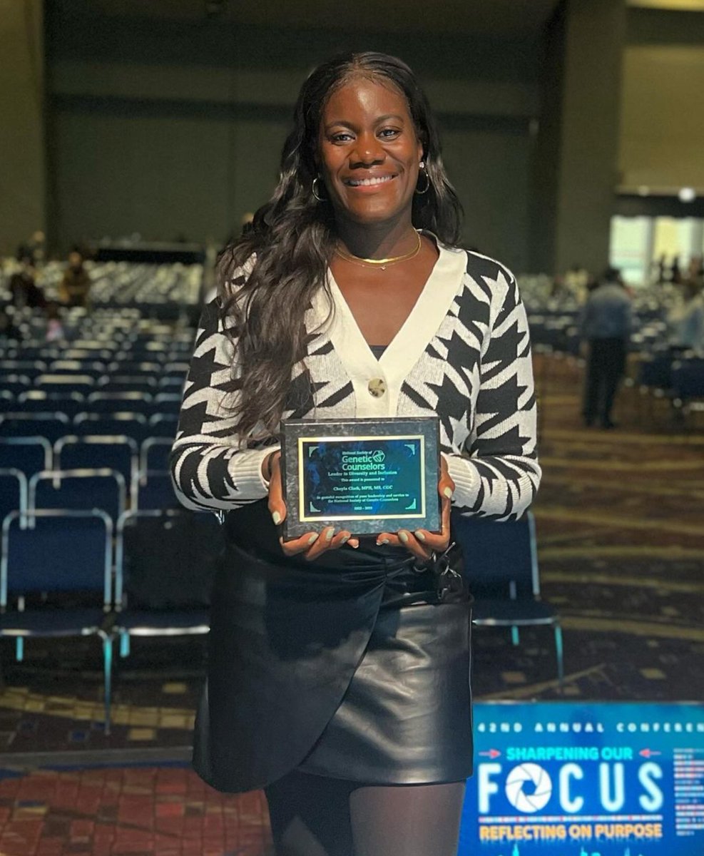 We are *SO* proud of <a href="/CheylaGc/">Cheyla Clark MPH, MS, CGC</a> '20! Please join us in congratulating Cheyla on her 2022-23 NSGC Leader in Diversity and Inclusion award.