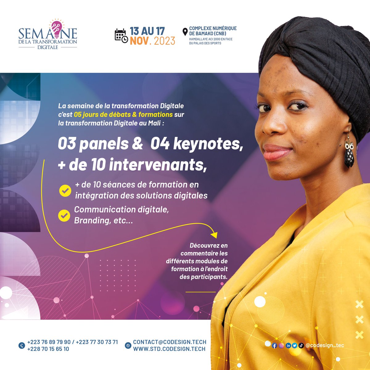 Codesign_tec's tweet photo. Découvrez en commentaire les différents modules de formation à l'endroit des participants
Les inscriptions continuent: https://t.co/WxZRqoEmPc
#transformationdigitale
#innovationnumerique
#std2023
#semainemondialedelentrepreunariat
#Gew https://t.co/7t1k2Emxtz