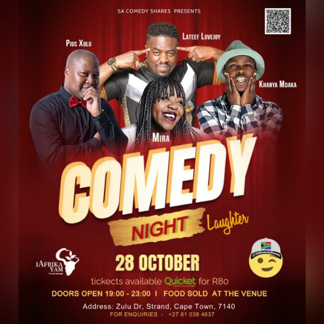 Pius Xulu (@piusxulu) on Twitter photo Let's do Strand this Saturday.
๐ ๐ซ qkt.io/uuiuWQ
Laughter first, rugby afterwards.
#NewProfilePic #StandUpComedy <a href="/SAComedyShares/">#SAComedyShares</a> Let's do Strand this Saturday.
๐ ๐ซ qkt.io/uuiuWQ
Laughter first, rugby afterwards.
#NewProfilePic #StandUpComedy <a href="/SAComedyShares/">#SAComedyShares</a>