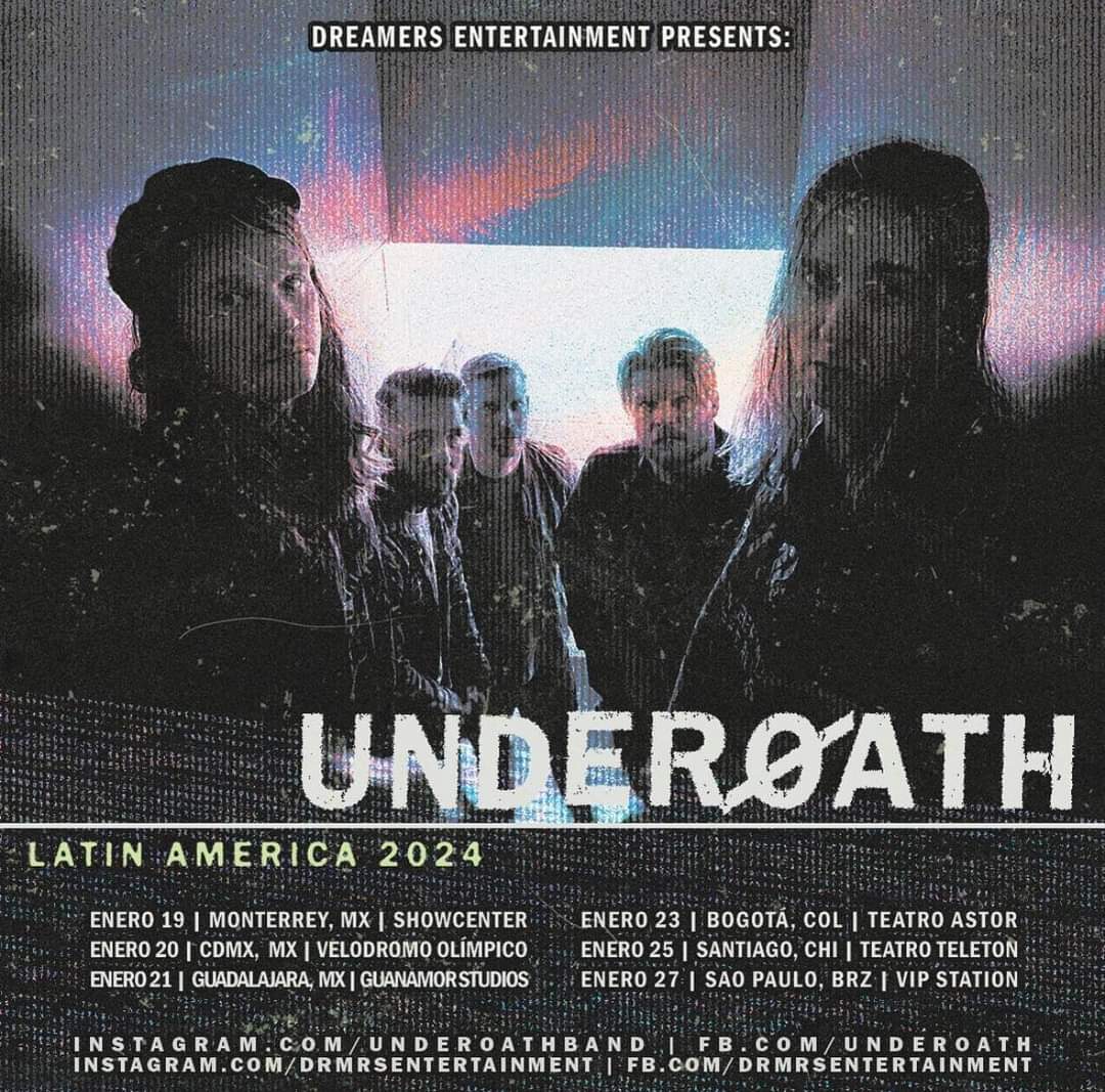 Underoath estará de gira por México con tres fechas confirmadas en enero del 2024