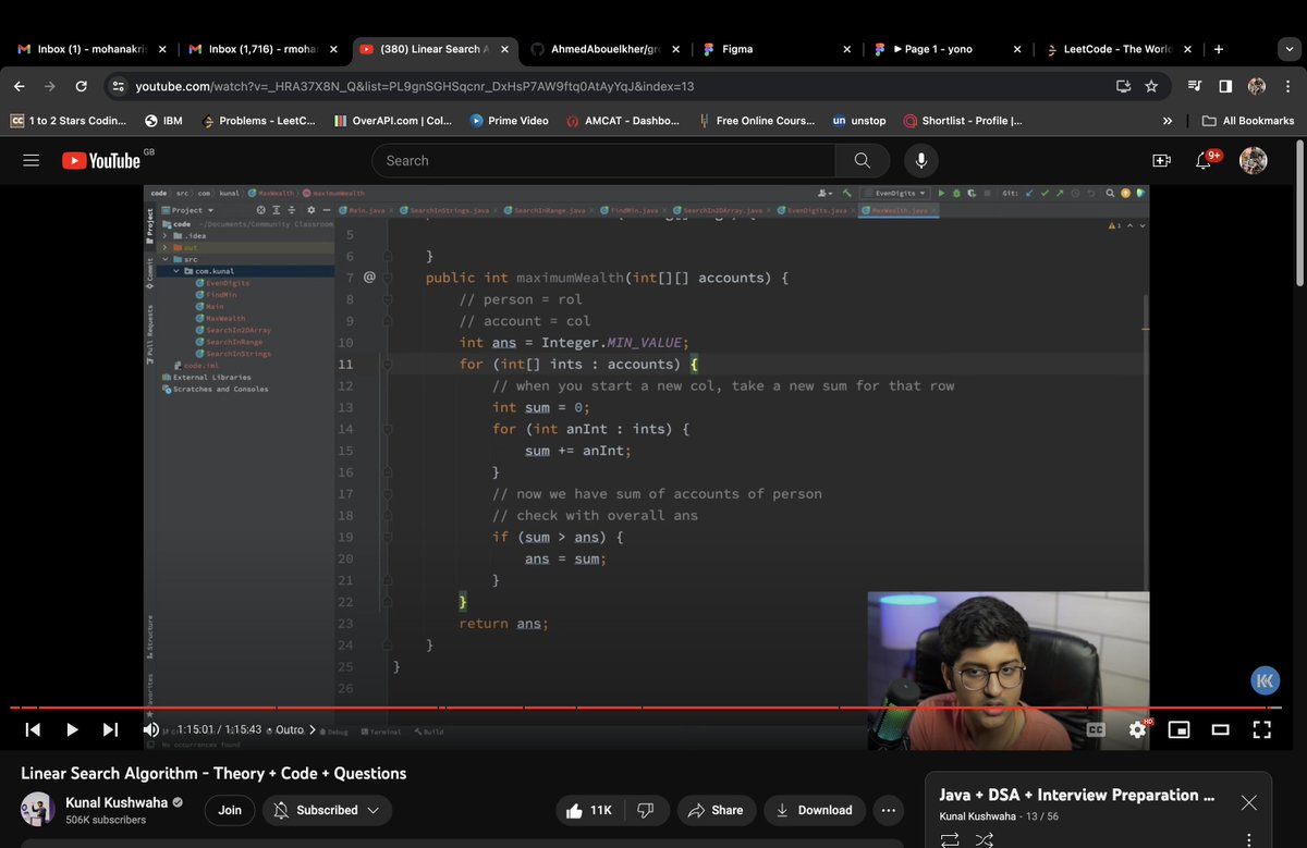 Mohanak26820703's tweet image. Hey all! Just wrapped up Kunal Kushwaha's YouTube video on the linear search algorithm. Also, cracked a few easy LeetCode problems with it. Thanks, @kunalstwt , for the awesome content!
#codewithkunal #Coding #Algorithm #Learning