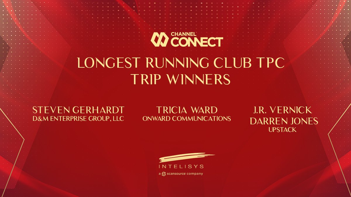 IntelisysCorp's tweet photo. Channel Connect featured a celebration of partnerships and one of those special moments was recognition for our longest running Club TPC trip winning sales partners. Steven, Darren, J.R., Tricia - you are an inspiration to all of us in #IntelisysNation.

🤜 💥 🤛 https://t.co/Cx4ia5qRkW