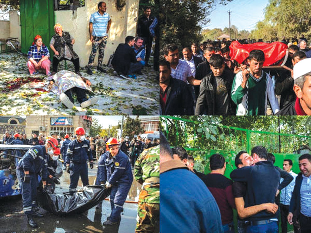 _Elmir_S's tweet photo. 🇦🇿🥀 Bərdə terroru qurbanlarının xatirəsini hüznlə anırıq!

2020-ci ilin bu günü saat 13 radələrində düşmənin silahlı birləşmələri tərəfindən Bərdə şəhərinə “Smerç” tipli yaylım atəşli reaktiv sistemləri ilə raket zərbələri endirildi.#BardaTerror #ArmenianWarCrimes https://t.co/KTHJqt2MCW