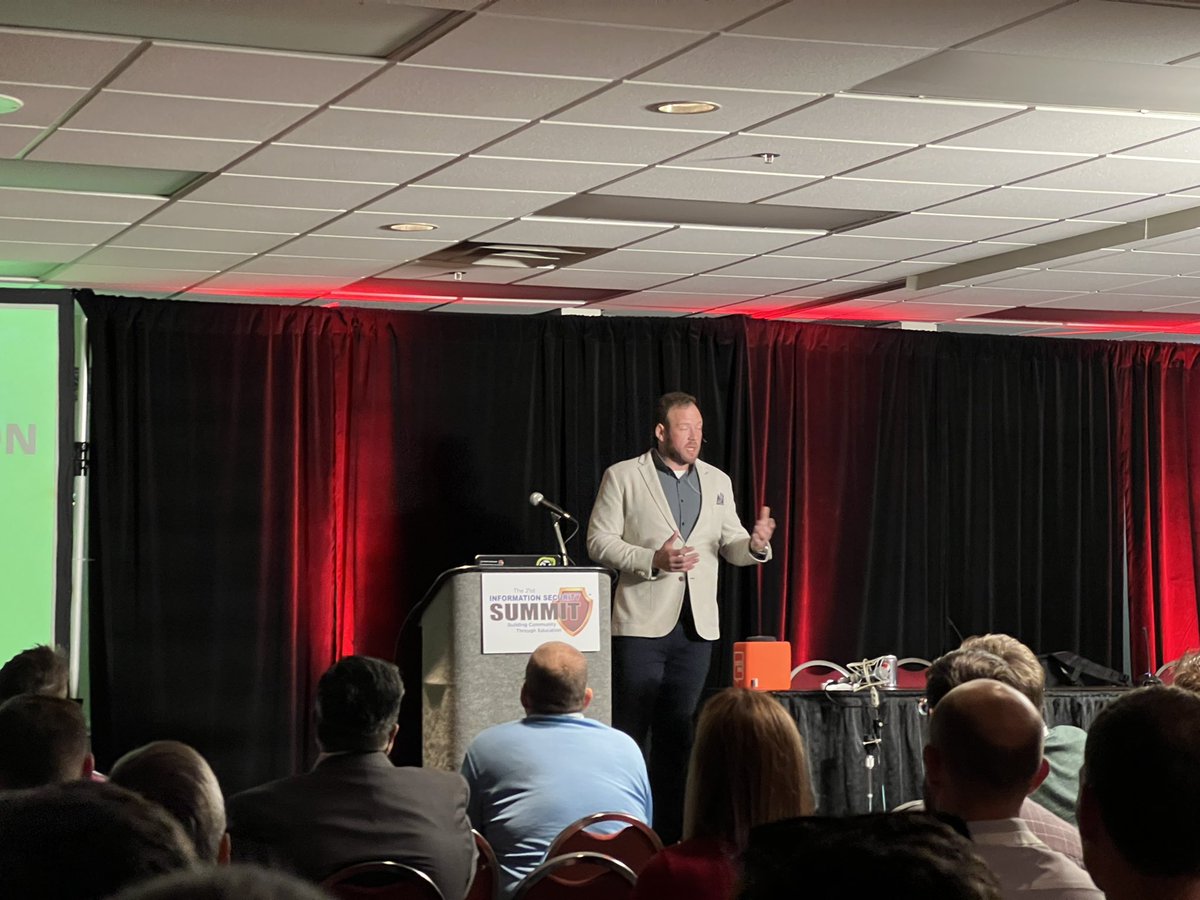 At <a href="/NEOSecSummit/">Information Security Summit</a> watching <a href="/HackingDave/">Dave Kennedy</a>. Inspiring talk. Thanks, Dave! #Cleveland #informationsecuritysummit