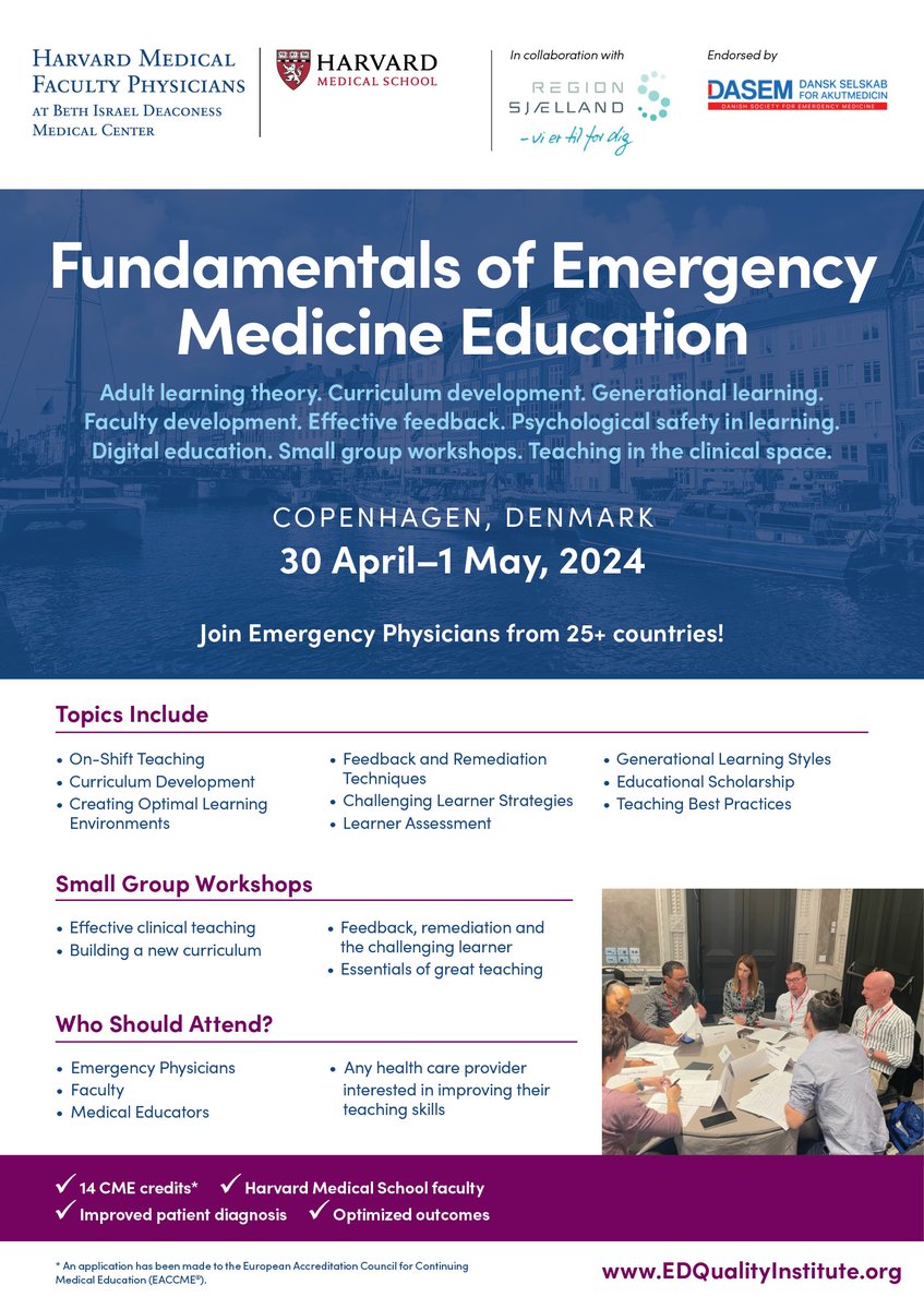The Institute for ED Clinical Quality Improvement (@emerg_quality) on Twitter photo Join us in Copenhagen for Fundamentals of EM education! #meded #medicaleducation #generationallearning <a href="/BIDMCEM/">BIDMC Emergency Med</a> @nicoledubosh
edqualityinstitute.cventevents.com/MedEd24 Join us in Copenhagen for Fundamentals of EM education! #meded #medicaleducation #generationallearning <a href="/BIDMCEM/">BIDMC Emergency Med</a> @nicoledubosh
edqualityinstitute.cventevents.com/MedEd24