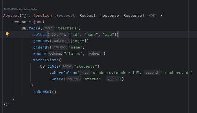 mahmoudmosta147's tweet image. my Query Builder for node.js it just become more mature. i'm really can't wait until it finish
🔥 🙏
#laravel #node_js #js #JavaScript #query_builder #ORM