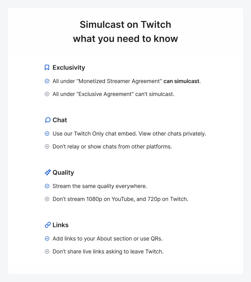 Restreamio's tweet photo. New Twitch rules for creators explained 👇 https://t.co/WClsYNe7jI