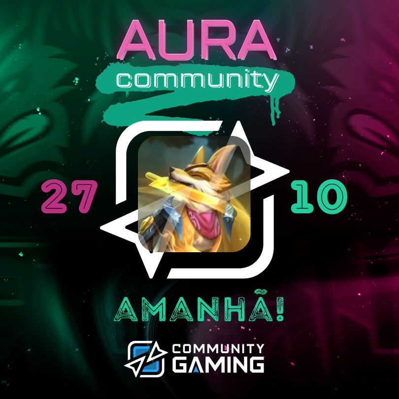 📢 Tá chegando a hora! Amanhã é o dia da AURA Community e as inscrições ainda estão abertas! 📝💻 Não perca essa oportunidade de competir com os melhores e ter a chance de ganhar prêmios incríveis! 💰💥 Inscreva-se agora mesmo e garanta seu lugar no torneio! ⏰🎮