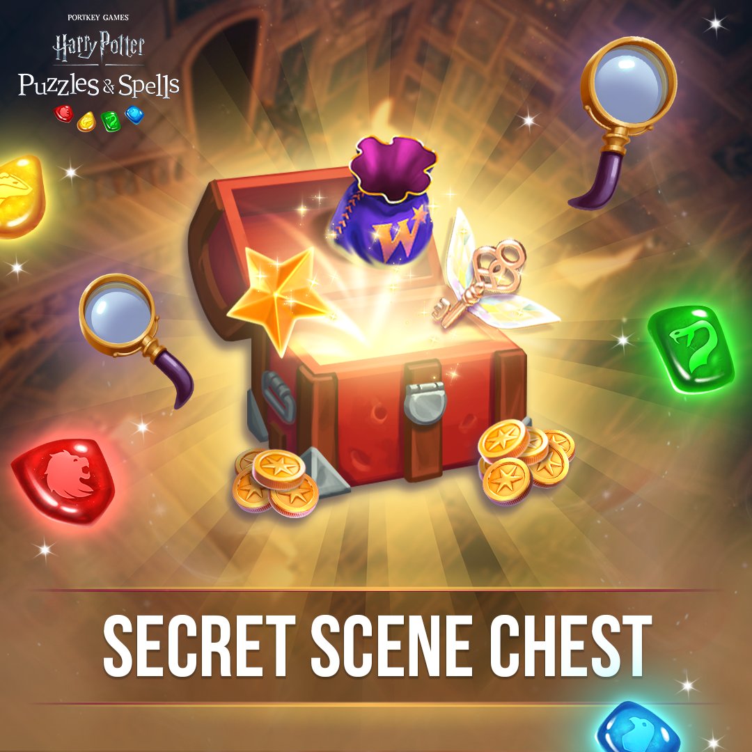 HPPuzzlesSpells's tweet photo. Your masterful puzzle solving will be rewarded when you finish a Secret Scene! Not only do you unveil a beautiful scene of original artwork, you also get the Secret Scene Chest! Play now! ➡️ https://t.co/IgmwBamnlc
#HarryPotter #PuzzlesAndSpells #SecretScene #Rewards https://t.co/dw0Fm6FwZR
