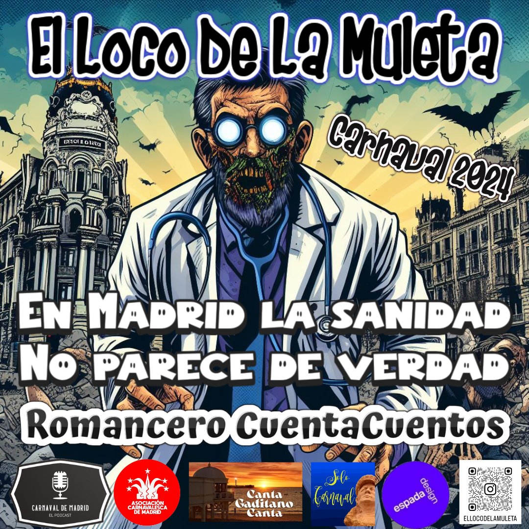 Buenos días a todos, esta es mi propuesta para el carnaval 2024, algo que lleva dos años en mi cabeza y es el momento de soltarlo, estáis todos invitados a la "locura madrileña" con este "Romancero Diferente".
#romancero #Carnaval #Madrid #Cádiz #romancerodiferente