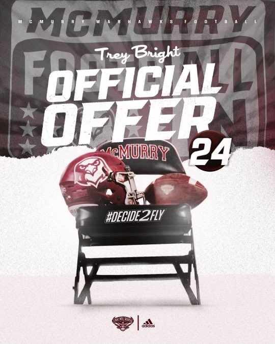 Extremely grateful to receive an offer from Mcmurry! @Coach_Watkins33 @abseckbhfb @Recruit_BH