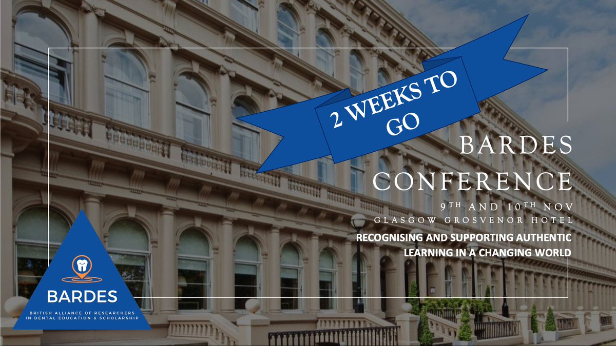 BARDES_official's tweet photo. 🚨2 WEEKS TO GO 🚨

Looking forward to welcoming you all to our conference Glasgow 

Keep an eye on our socials for updates throughout the upcoming two weeks 🦷👩‍🏫

If you haven't already make sure to follow us on instagram too - @BARDES_offical 📷 https://t.co/SQ3sagjpu8