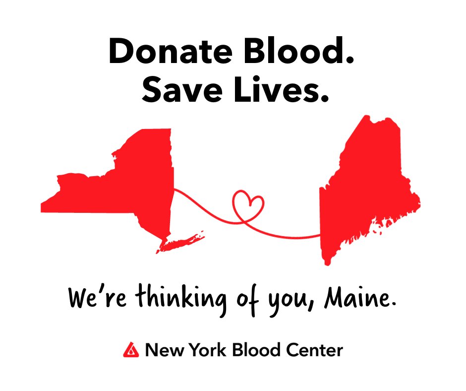 Our hearts are with everyone impacted by the tragedy unfolding in Maine. NYBC has provided support to the area and know our donors will be ready to lend a hand if called upon again.