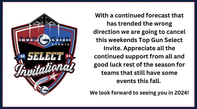 To all our supporters and college friends…so sorry to report about this weekend.  It would have been epic.  Now we’ll see you all in Scenic City! 💪💪💪💙💛🩵#livinontheedge
