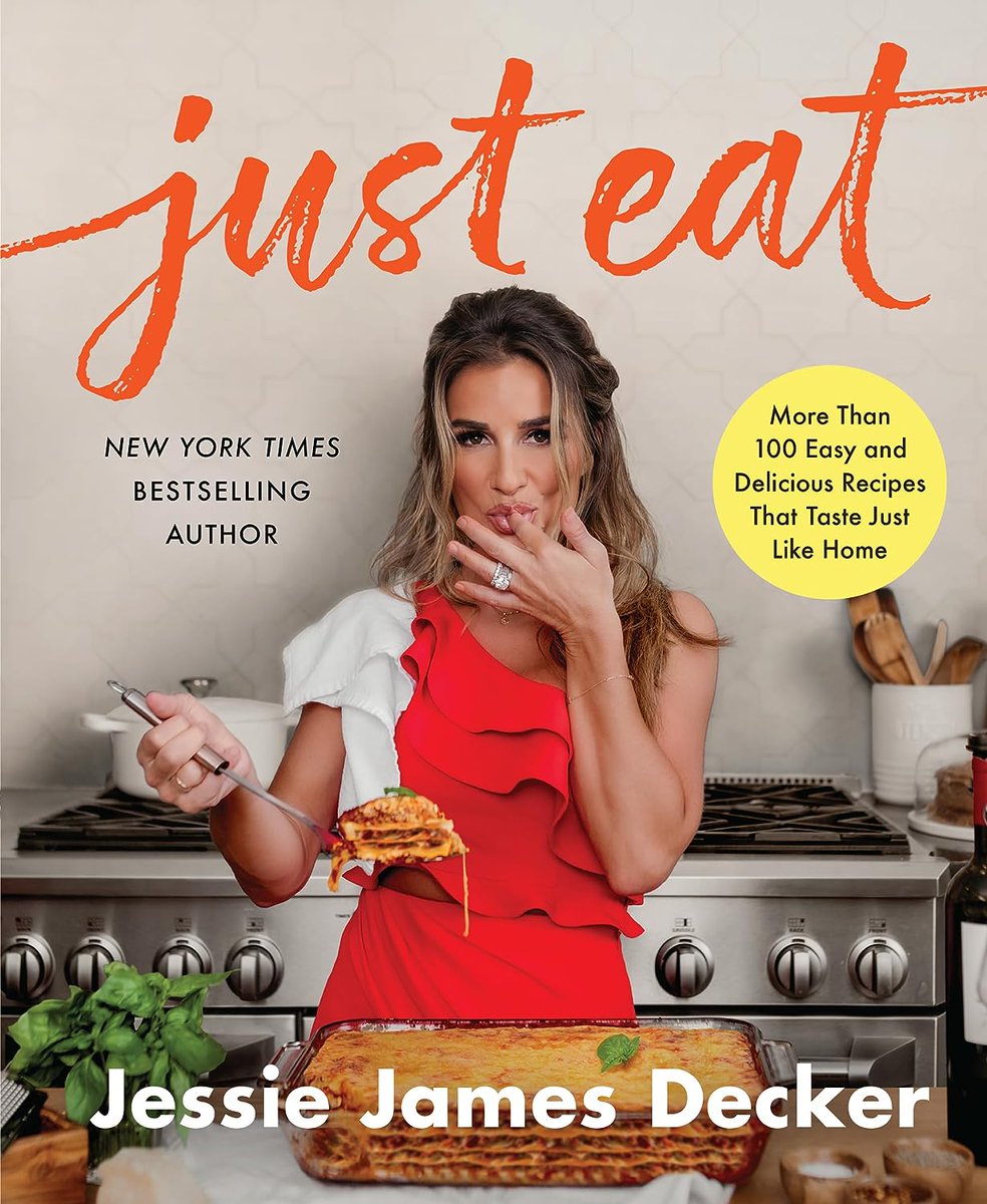 Just Eat: More Than 100 Easy and Delicious Recipes That Taste Just Like Home Hardcover. October 10, 2023
by Jessie James Decker
amzn.to/40b0Ldo
comes her highly-anticipated second cookbook—a delicious new array of over 100 recipes, inspired by Jessie’s family, her travels