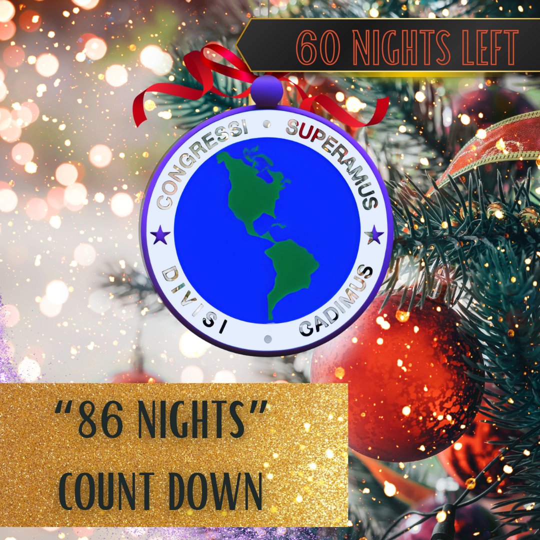 slbef's tweet image. The countdown is here!  Contribute your $19.86 now in order to receive our 5th annual ornament! 
This 2023 ornament echoes are stance as a brotherhood; “Congressi Superamus Divisi Cadimus”  

Link: shorturl.at/ghjVZ #SLBEF #SLB #SigmaLambdaBeta #86Nights