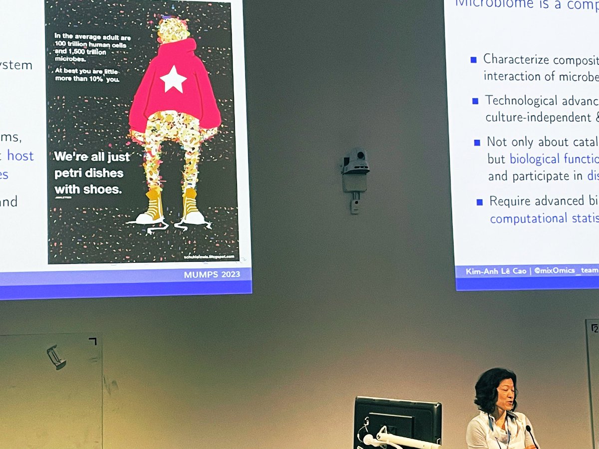 “We are all Petri dishes in shoes” Excited to hear from <a href="/mixOmics_team/">Kim-Anh Lê Cao 🦋@mixomics.org</a> and her work on applying statistics and computational biology to study the microbiome <a href="/MacsysCoe/">MACSYS-CoE</a> <a href="/MonashMUMPS/">MUMPS</a> #microstudentsymposia <a href="/MonashBDI/">Monash Biomedicine Discovery Institute</a> <a href="/Monash_Science/">Monash Science</a> <a href="/Monash_FMNHS/">Monash Medicine, Nursing and Health Sciences</a>