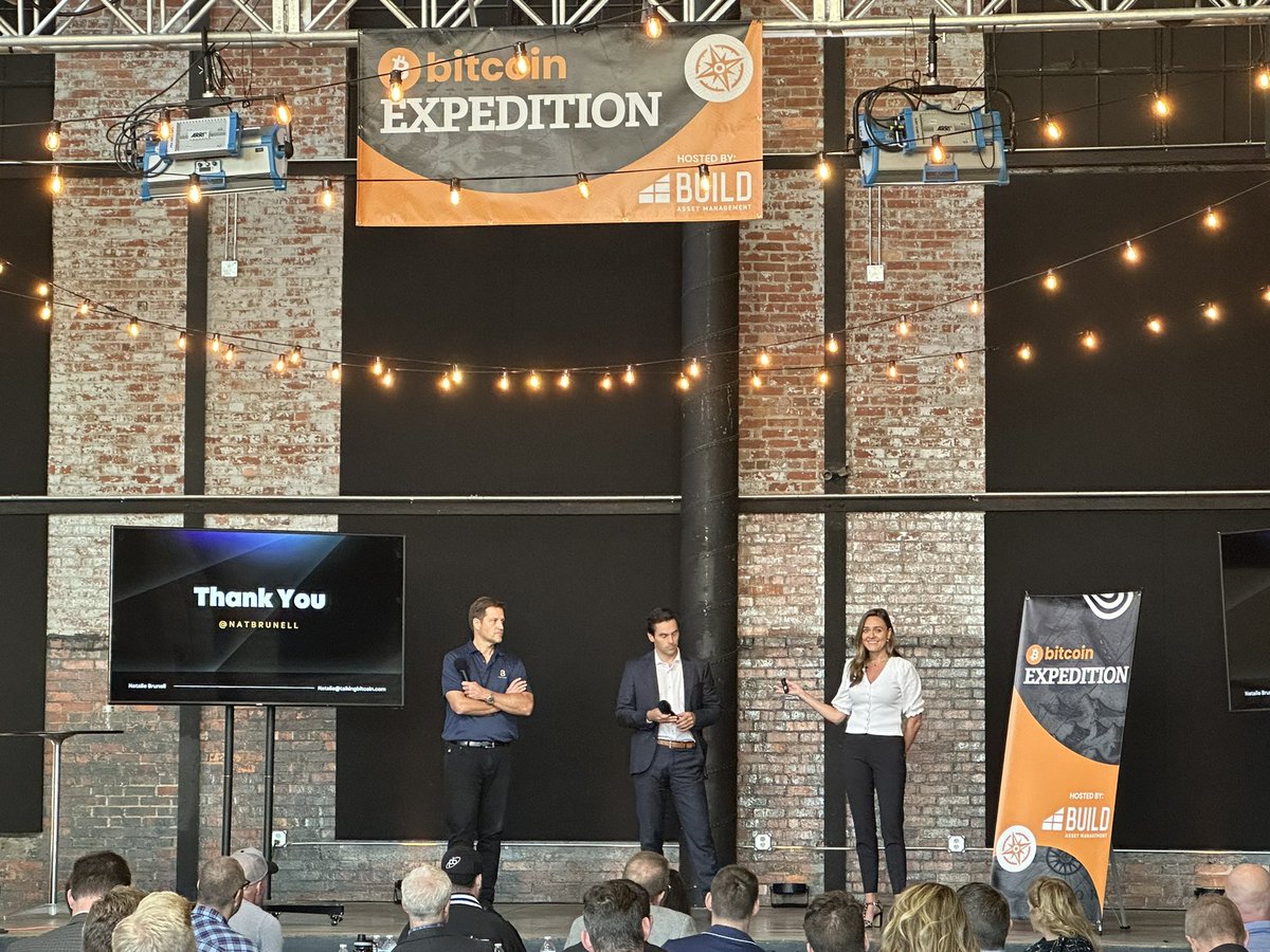 Reassembling on stage like the Avengers to answer the audience’s questions: how can #Bitcoin help Missouri incentivize growth in the state? What can we do to further #Bitcoin education? <a href="/natbrunell/">Natalie Brunell ⚡️</a> <a href="/samcallah/">Sam Callahan</a> <a href="/keithlaska/">Keith Laska</a>