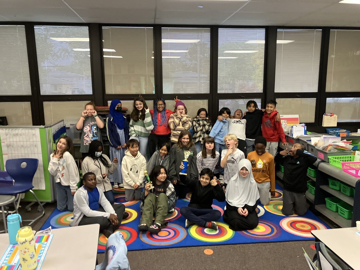 MrsHelfand's tweet photo. Room 131 won TWO class trophies today at our all-school pod party! Way to go 131! ⁦@SkokieSD69⁩ ⁦@EdisonDolphins⁩ https://t.co/IK9V3GwAi8