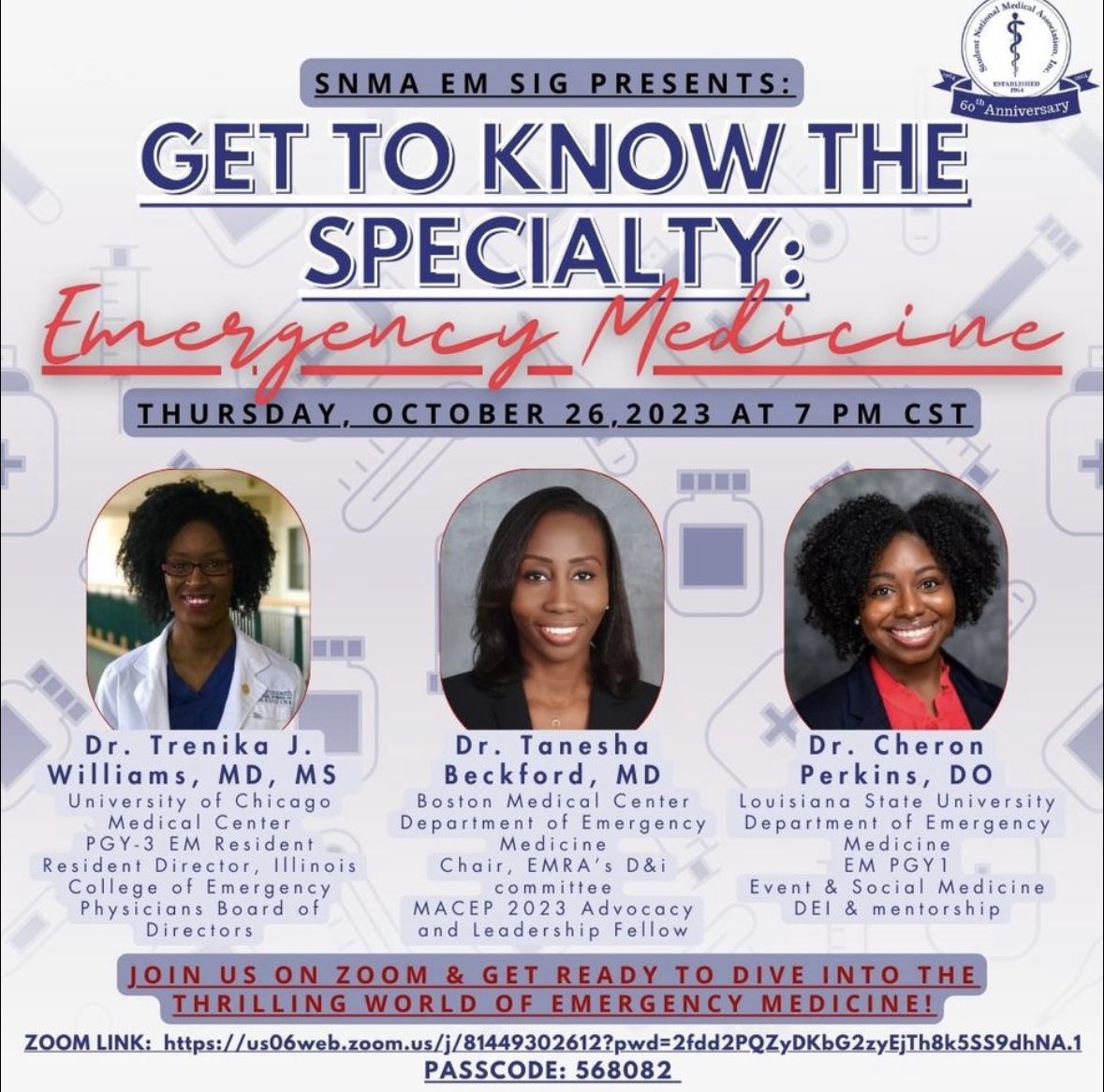 New panelist added!!! We are going to have a fantastic time at 7pm CST! Will you be joining us? <a href="/SNMA/">Student National Medical Association, Inc (SNMA)</a> #emergencymed