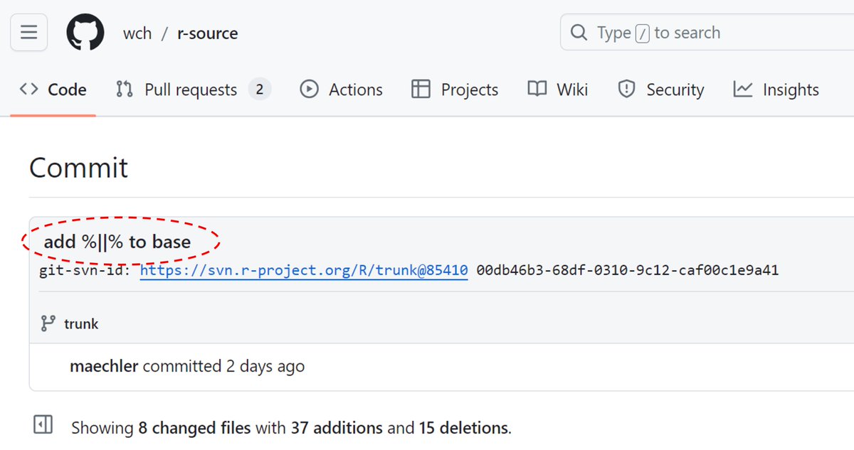 samucalse's tweet image. It looks like the `%||%` operator from `rlang` will come included in R 4.4.0. #rstats #latinr
