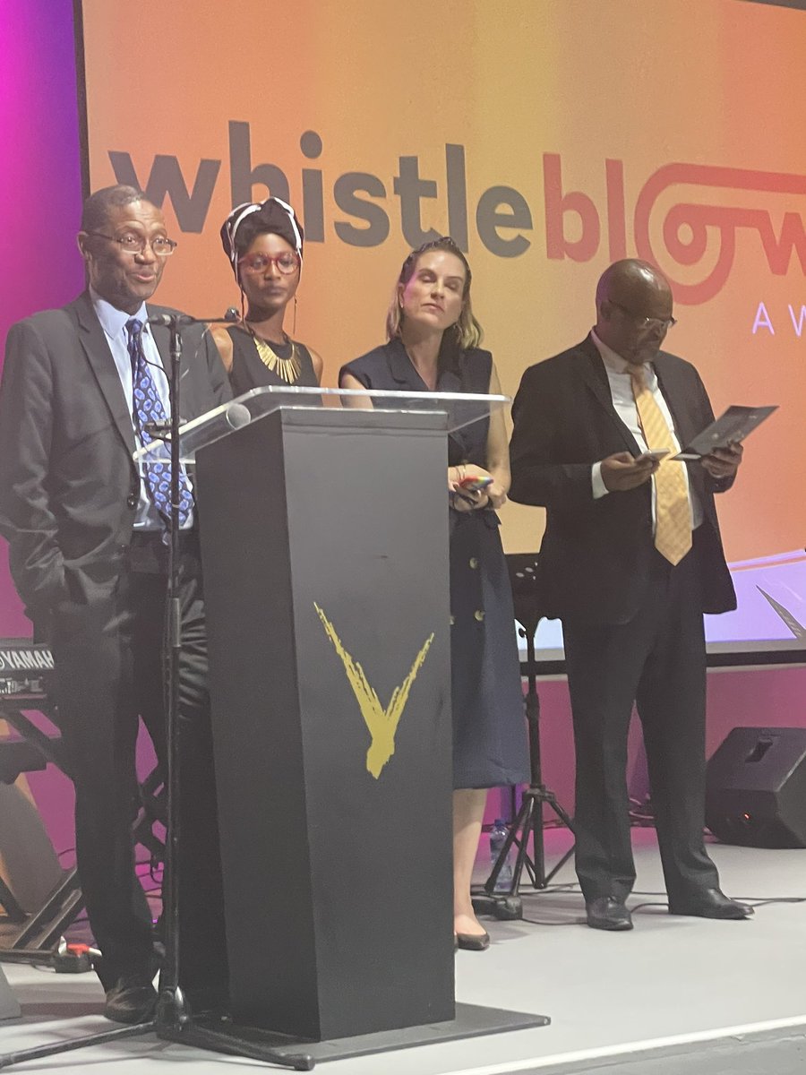 <a href="/HelenSuzmanFdn/">Helen Suzman Foundation</a> <a href="/MasekoThembaJ/">Professor Themba Maseko</a> <a href="/cynthiastimpel/">Cynthia Stimpel</a> <a href="/malebethengoye/">Martha M Ngoye</a> <a href="/MosiloMothepu/">mosilo mothepu</a> <a href="/PATRICIAMASHAL3/">PATRICIA MASHALE</a> <a href="/athol_williams/">Athol Williams</a> What a great privilege to have received acknowledgment and share the platform with these great South Africans who have all paid so dearly in so many different ways for doing what ought to be just normal - to speak up and act when encountering wrong. #WhistleblowerAwards