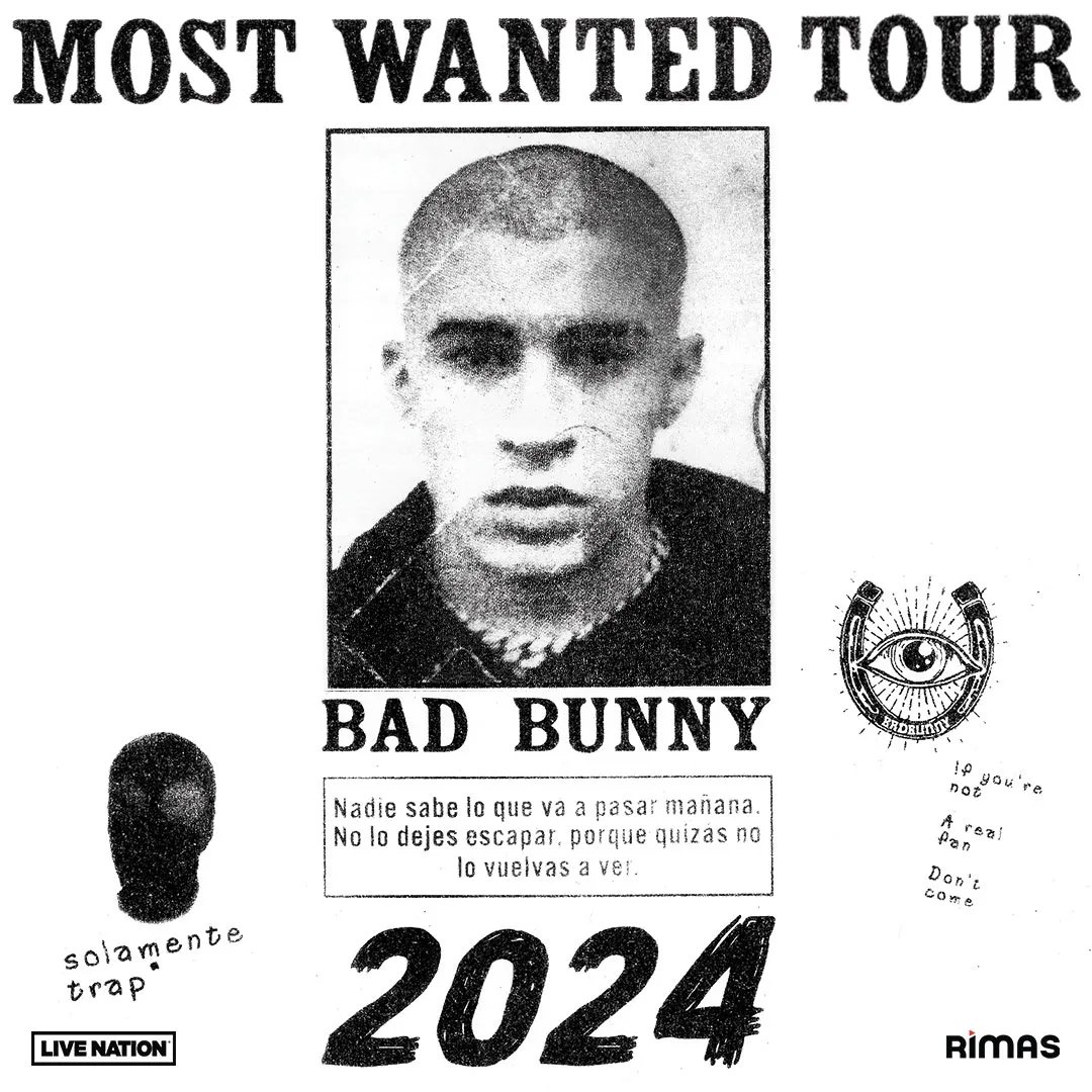 Bad Bunny announced on October 19th that his 'Most Wanted Tour' will be happening this coming year. If you're looking to grab tickets, register for tickets on Ticketmaster before Oct 22nd to get first ticket priority! @sanbenito