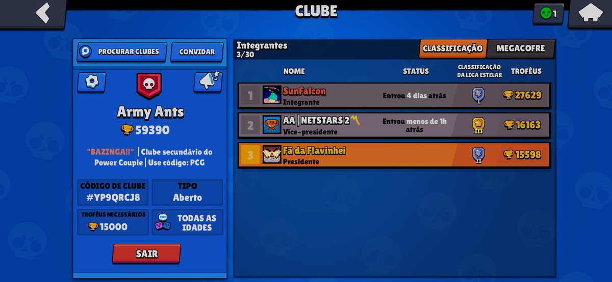 Adriane_BS's tweet photo. Decidi voltar com o Army Ants, só que agora ele vai ser o clube secundário do @powercouple_yt. Só me chamar na DM!! 
#BrawlStars https://t.co/Le2uWPM0OQ