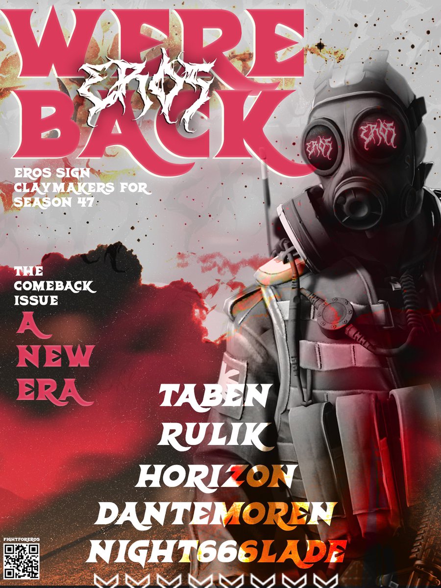 WE ARE BACK

Introducing “Eros Red” our ESEA Advanced Season 47 Roster!

🇷🇺<a href="/HorizoNcs_go/">Andrey Charykov</a> 
🇷🇺@NIGHT666LADE 
🇷🇺<a href="/Soph3R/">S0ph3R</a> 
🇺🇦<a href="/lowTabeN/">@TabeN</a> 
🇺🇦@RulikCS2

Welcome to <a href="/ErosCSGO/">Eros CSGO</a> | #FightForEros