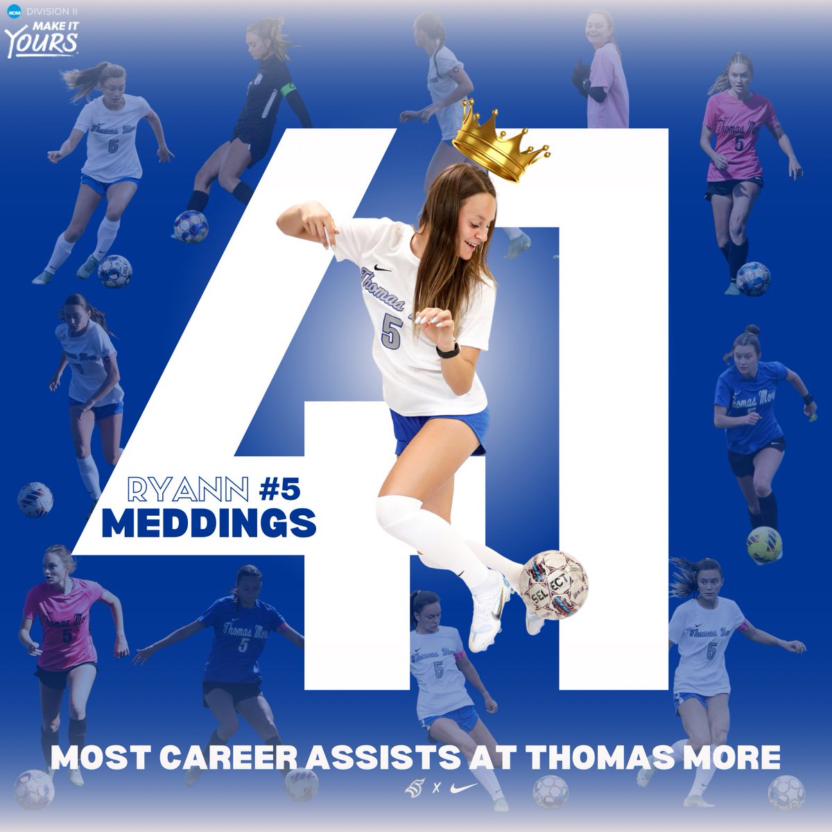 TMU_WSoccer's tweet photo. RECORD BREAKER! HISTORY MAKER.
Congratulations @ryannmeddings1 for surpassing our career assists record within our program, formally held by Olivia Huber in 2015.
#LetsGoSaints #TMUWS #assistqueen #recordbreaker https://t.co/mXLqJJ5WEa