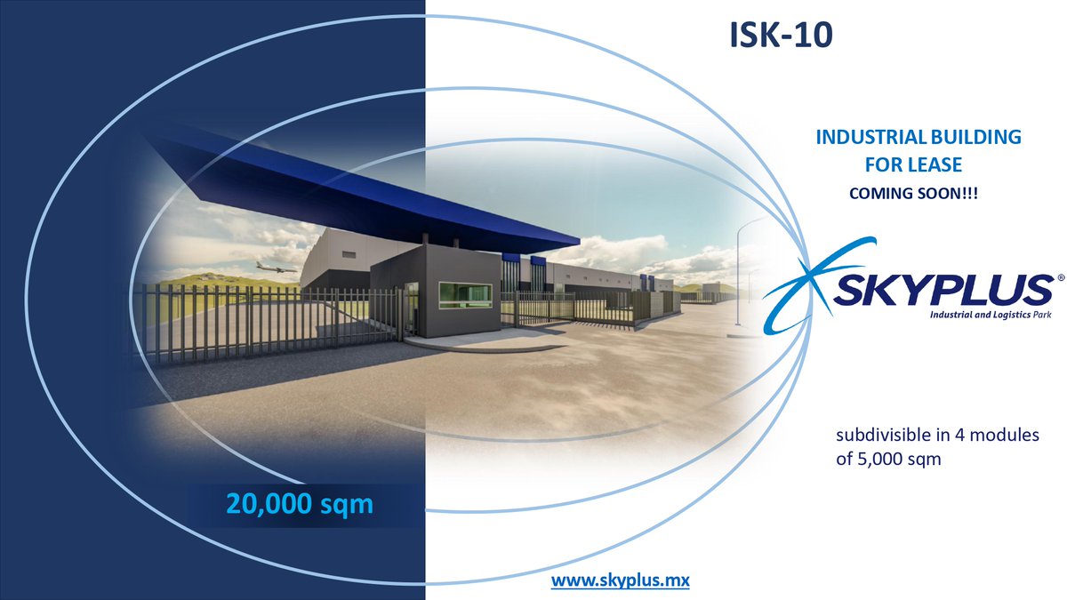 Sky_Plus_'s tweet photo. Coming soon! 20,000 sqm building subdivisible in 4 modules of 5,000 sqm each. Ready for 2Q 2024.
For more information , contact us.
#skyplus #experience #innovation #Guanajuato #PuertoInterior
https://t.co/mRSRckNHjr https://t.co/xtgrp6uyPF