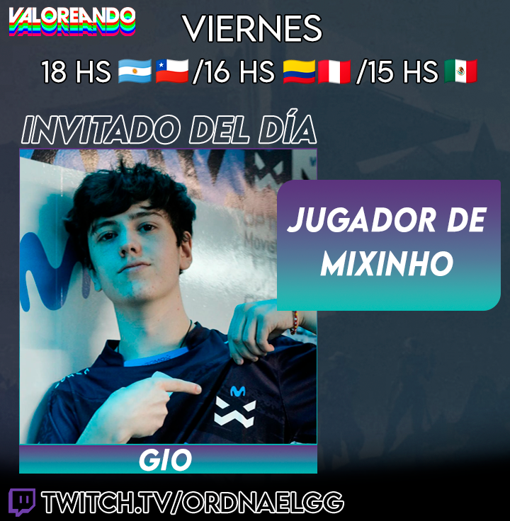 ValoreandoOK's tweet photo. !!Mañana es VIERNES con V de #VALOREANDO¡¡
🌟 @giovlr1, jugador de Mixinho, equipo recientemente ASCENDIDO a la #VALORANTUnderground 2, viene a charlar sobre sus objetivos en el proyecto, expectativas del torneo y más...
🎙 @OrdnaelGG - @TinkasVAL - @PabloAgusMoro https://t.co/1xciYchLfr