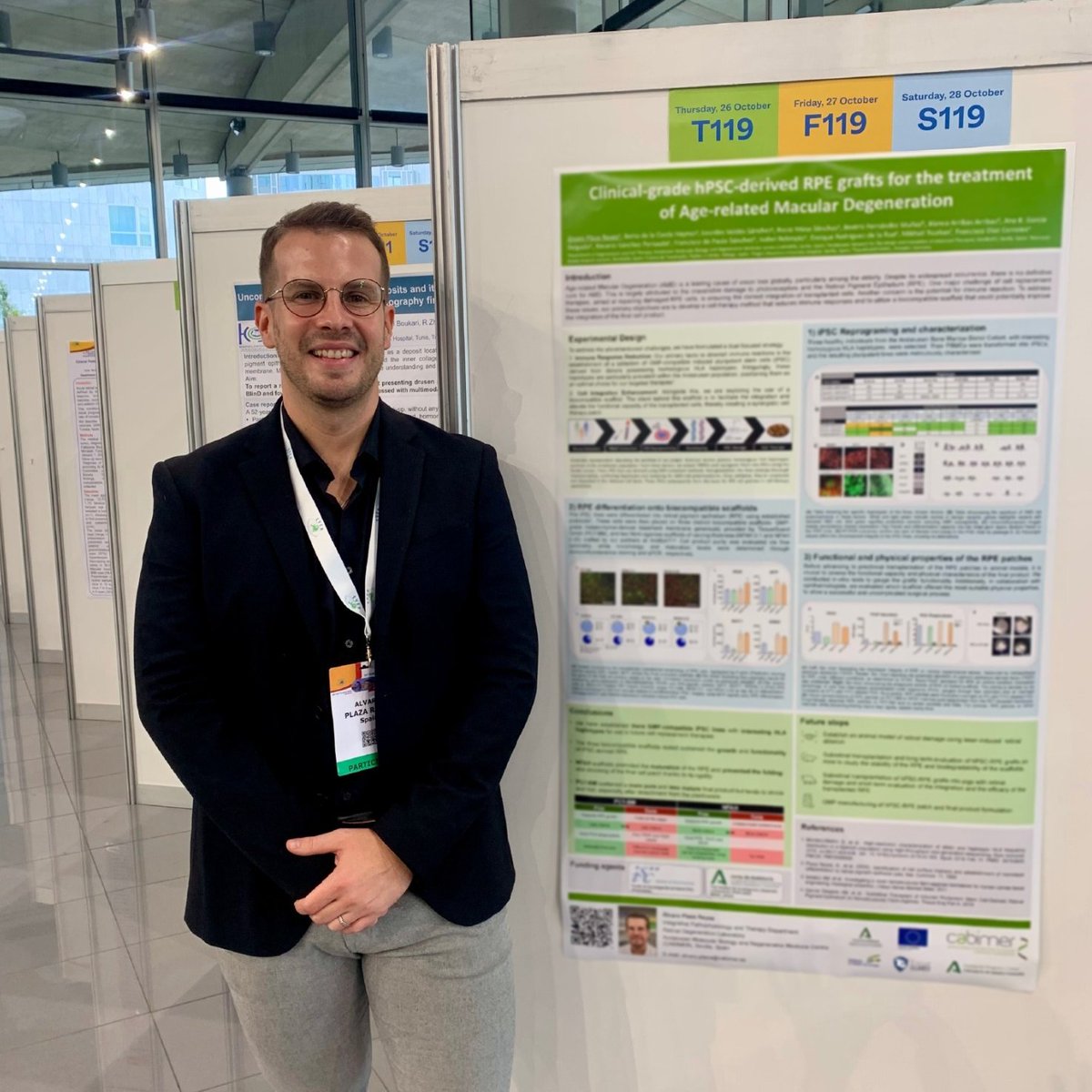 Thrilled to present my latest research on human pluripotent stem cell-derived retinal therapies for macular degeneration at #EVER2023 in Valencia! Grateful for the engaging discussions and invaluable feedback. #Ophthalmology #StemCellResearch #VisionScience #TravelGrant