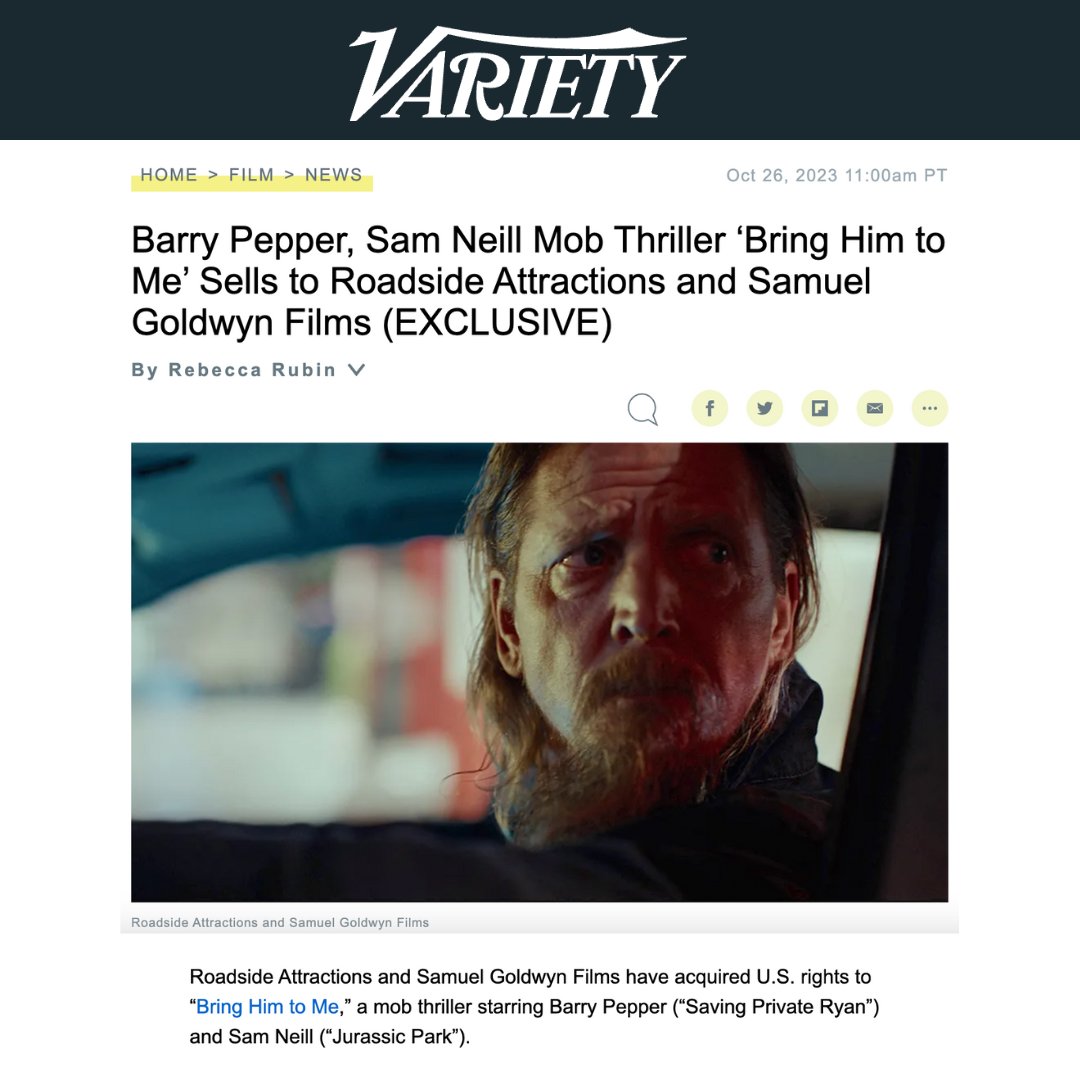 MYRIAD IN THE NEWS Bring Him To Me, Sold to Roadside Attractions &amp; Samuel Goldwyn Films Exclusively in @variety TODAY #AFM2023  #BringHimToMe